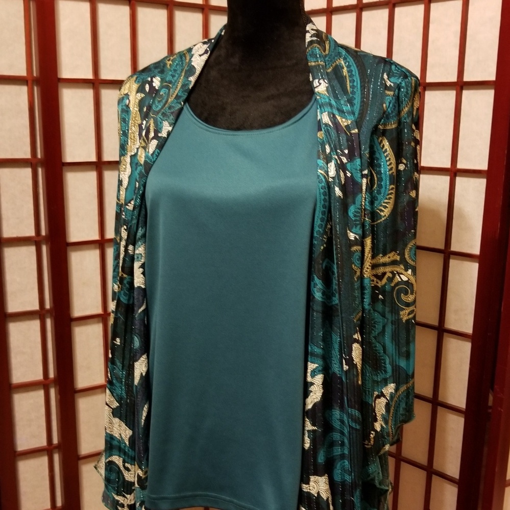 Blouse with connected camisole underneath-A101